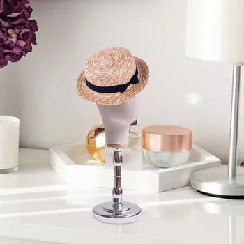 Модель головы манекена, держатель для парика, держатель для манекена, стойка для шляпы для гарнитуры Beige with gold base