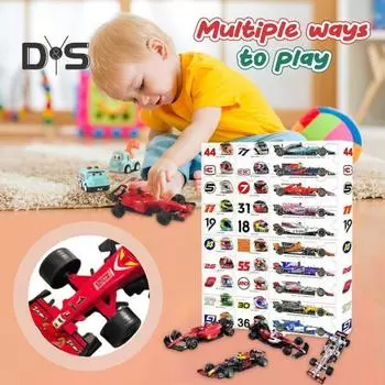 Модель гоночного автомобиля Адвент-календарь Мини-фигурка гоночного автомобиля Календарь обратного отсчета Мужская коллекция автомобилей мечты Игрушка Подарочная коробка для детей Взрослые Подарок на день рождения A