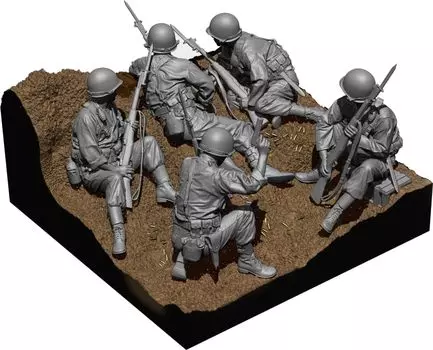 Модель H3 Современная Корея Корейская война Битва за нагорье Хакуба Набор из 5 предметов из смолы с подставкой для диорамы HS35053 1/35