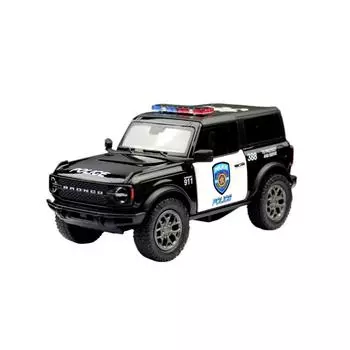Модель игрушечной машинки 1/34 2022 Ford Bronco Police SUV Sport Diecast Mini Vehicle Collection Gift for Children Boys Kid чёрный