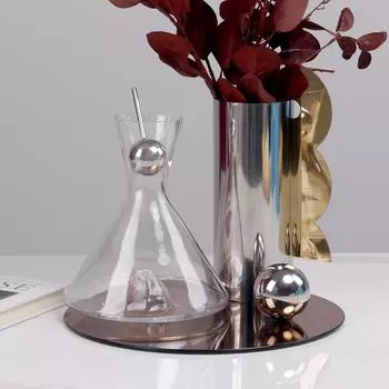 Модель комнаты Прозрачная винная посуда и украшения для кувшинов Офис продаж Украшения для винного шкафа Украшения для мягкой мебели Украшения для матового чайника Transparent - Gold Beads