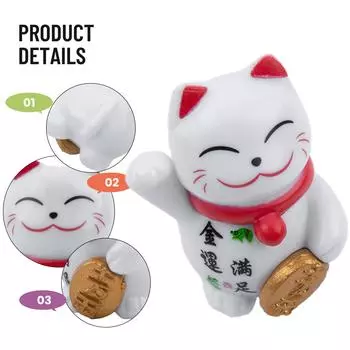 Модель кошки Lucky Wealth Cat, мультяшная фигурка животного из ПВХ, домашний декор, поделки, детская фигурка, украшение, миниатюры, украшение для дома 2024