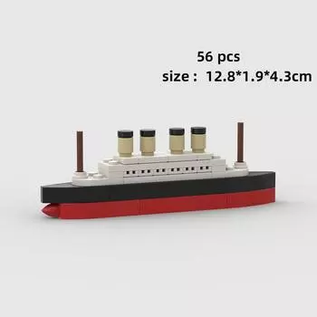 Модель круизного лайнера «Титаник» MOC Разбить пополам Строительные блоки Морская жизнь Рыбы Растения Кирпичи Лодка Наборы Демонстрационные игрушки для сборки