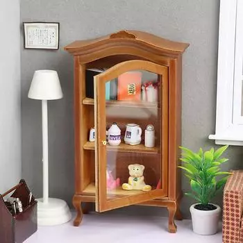 Модель кукольного дома, игрушечная мебель, аксессуары, миниатюрный витринный шкаф, коллекция, шкаф, микропейзаж, декоративная сцена своими руками белый