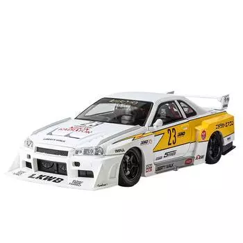 Модель легкосплавного автомобиля Nissan GTR Skyline в масштабе 1/24 с аутентичными звуковыми эффектами — Игрушка премиум-класса для детей и коллекционеров — Вдохновленная фильмом «Форсаж» белый