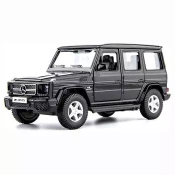 Модель литого автомобиля G63 в масштабе 1/36, игрушечный автомобиль G Wagon из цинкового сплава для детей, игрушечный автомобиль с откатным механизмом для малышей, подарок для мальчиков и девочек 1/36-Size:13.5*5.8*5.5cm чёрный