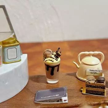 Модель миниатюрного кукольного домика с лесным орехом, кокосом, льдом и мокко, летние напитки, украшения из смолы, миниатюрный декор «сделай сам» для кукольного дома, декор для ресторана, игры кофейный