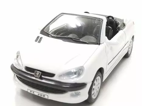 model minicar 206CC open HONGWELL/Cararama 1/43 die-cast Peugeot top/white