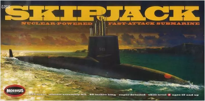 Модель Mobius Атомная подводная лодка ВМС США USS Skip Jack Пластиковая модель 1/72