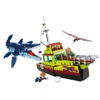 Модель MOC, креативная серия фильмов о динозаврах, Mosasaurus, 888 шт., минифигурки, блоки, кирпичи, модельные строительные наборы, развивающие игрушки