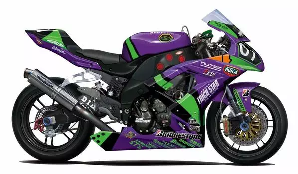 Модель мотоцикла Fujimi серии Evangelion RT First Unit KAWASAKI 2010 Технические характеристики 1/12 № 7 TRICKSTAR ZX-10R