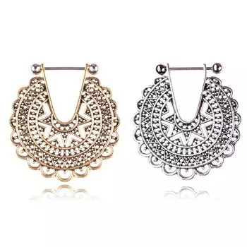 Модельное кольцо в персидском стиле с ретро-узором, полое кружевное кремовое кольцо старый серебряный