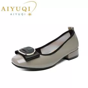 Модельные туфли, женские модные женские туфли из натуральной кожи, шапочки, большие размеры 41, 42, 43, женская обувь 35