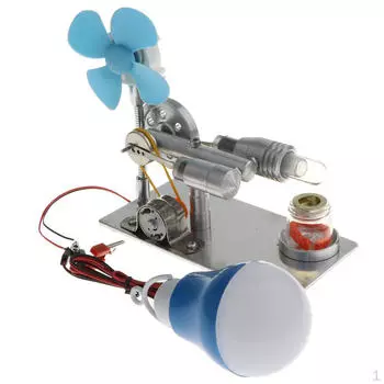 Модель одноцилиндрового двигателя своими руками со светодиодной лампой - Внешнее сгорание, обучающая игрушка