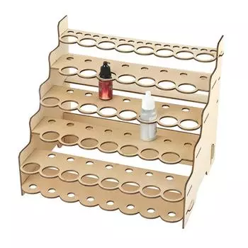 Model Paint Organizer Simple Wood Craft Multi-layer Pigment Rack Delicate DIY Pigments Shelf for Storing Organizing Use Type 1