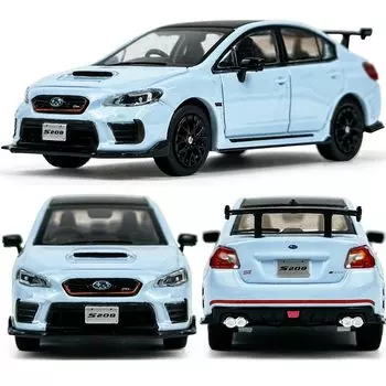 МОДЕЛЬ PAUDI Mini Car Subaru WRX STI S208 Правая модель Peptide Car Blue 1/64 синий