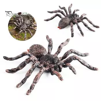 Модель паука на Хэллоуин, имитация паука, пластиковая фигурка, детская развивающая игрушка, настольное украшение для сада, хитрая игрушка в подарок на Хэллоуин белый