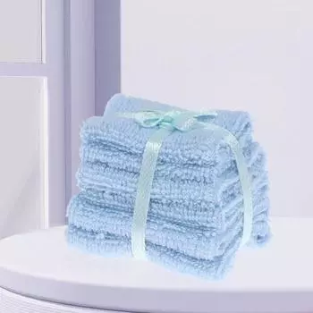 Модель полотенца, компактная, тщательная работа, новинка, полезный кукольный домик, мини-синий, белый для декора белый