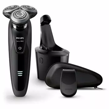 модель с стерилизующей электрической бритвой Philips серии 9000 с двойной V-образной дорожкой, считывающей плотность бороды, подвижной чистящей зарядной ванночкой 26 [стиральная машина 2020 года],