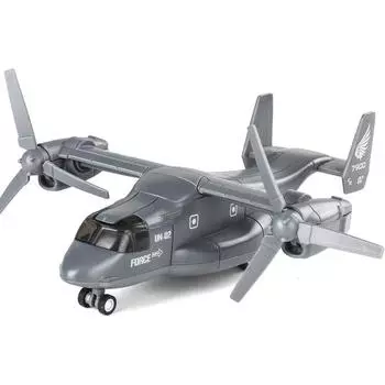Модель самолета Boeing Bell V-22 Osprey в масштабе 1/400, игрушечный транспортный самолет с откатным механизмом со звуком и светом для детей, коллекция подарков для мальчиков и девочек 1/400-18.5x13x8cm серый