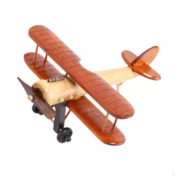 Модель самолета из дерева 3D-дизайн для показа на столе коричневый