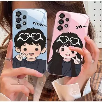 Модель Samsung S23Ultra для пар: Biye Boy и S8 Girl Liquid Shell — креативный дизайн Net Red, тема S23Puls, 20 стилей. Samsung S9 Plus серебряный