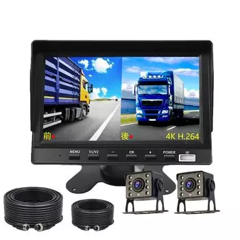 модель в грузовом автомобиле IPS super 4K разделенный монитор с направляющими для записи, переключаемый между обычным изображением и функцией мониторинга парковки в зеркале