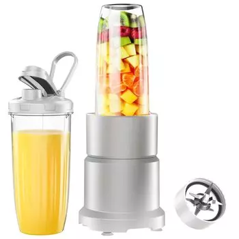 Модель в Happilaff Миксер Соковыжималка 850 Вт Высокомощный Многофункциональный Один Блок Может Измельчать Лед Две Бутылки 670 мл Блендер Портативный Миксер Для Бутылок Миксер Для Смузи