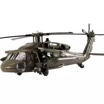 Модель вертолета Black Hawk из сплава 1/64 с демонстрационной подставкой и подарочной коробкой. Реалистичные звуковые и световые характеристики. Идеально подходит для демонстрации. зелёный