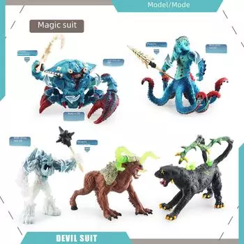 Модель Western Battle Warcraft: Водяной краб, осьминог, ледяной демон, каменная корова, черная пантера, мифические рыцарские украшения Warcraft Steel Dragon 24g