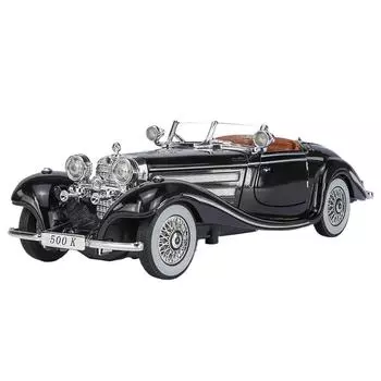 Модель винтажного автомобиля из сплава 1/24, классическая для серий BENZ 500K и CLK-GTR, подходит для молодежной коллекции и демонстрации белый