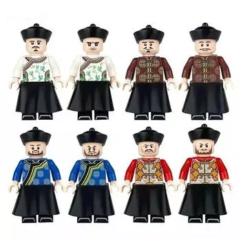 Модель военных солдат древней династии Цин, пластиковые аксессуары, минифигурки, история образования, строительные кирпичи, игрушки 4.5cm