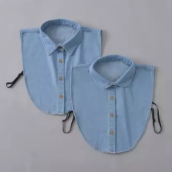 Модель воротника-подделки из денима, воротник-украшение свитера, универсальный воротник с лацканами для мужчин и женщин, воротник-подделка.