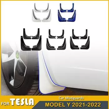 Модель Y из углеродного волокна ABS, автомобильные брызговики для Tesla Model Y 2022, аксессуары, брызговики, крыло, переднее заднее колесо Model Y Matt Black