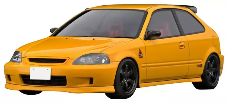 модель зажигания INITIAL D Honda CIVIC Type R Желтый готовый продукт 1/18 (ЕК9)
