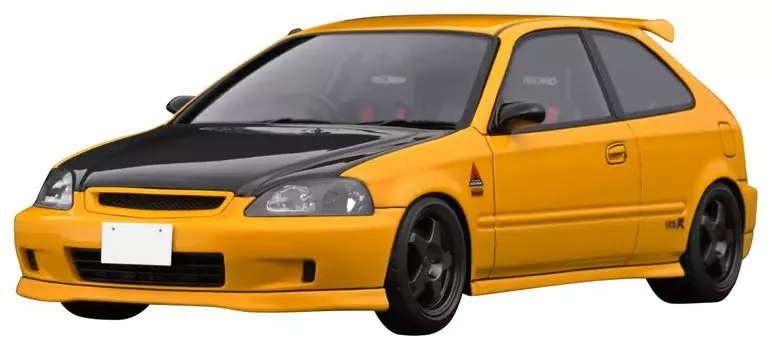 модель зажигания INITIAL D Honda CIVIC Type R Желтый готовый продукт IG3629 1/18 (ЕК9)
