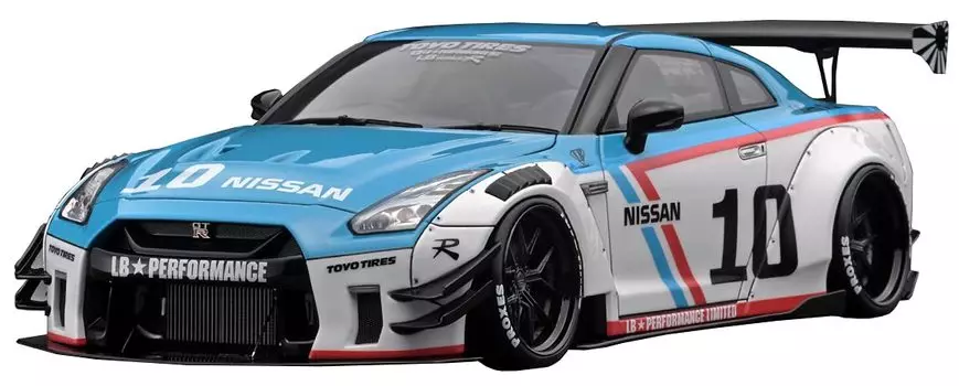 Модель зажигания Nissan R35 тип 2 готовый продукт 1/18 LB-WORKS GT-R Белый/Синий