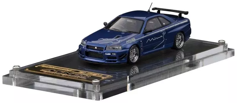 модель зажигания Nissan Skyline Bayside Blue готовый продукт IG2938 1/64 GT-R Mine s (Р34)