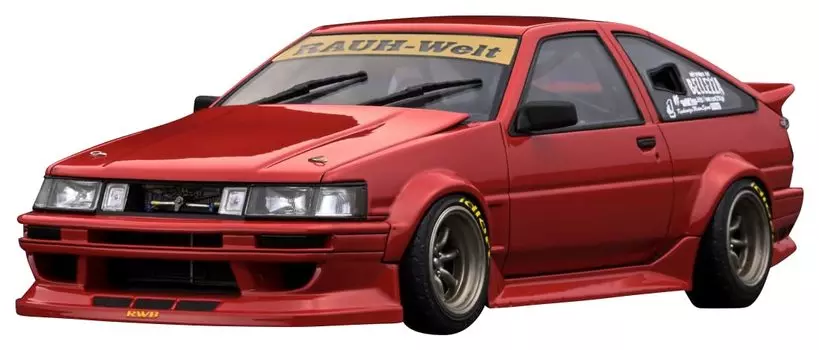 Модель зажигания RWB AE86 Красный готовый продукт 1/18 красный