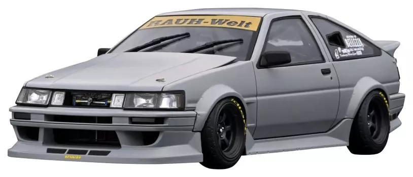 Модель зажигания RWB AE86 Matte Grey, готовое изделие 1/18