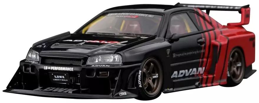 Модель зажигания Super Silhouette SKYLINE готовое изделие IG2850 1/43 LB-ER34 Черный/Красный чёрный