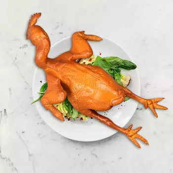 Модель жареной курицы, поддельная еда, опора для декора столовой, вечеринки в честь Дня благодарения коричневый