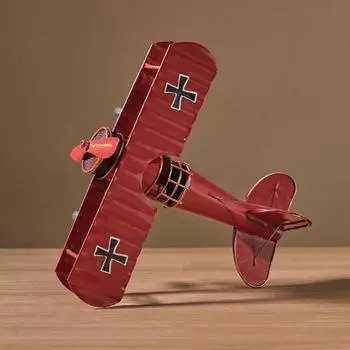 Модель железного самолета Винтажный биплан Настольное украшение Коллекционная мини-модель биплана жёлтый