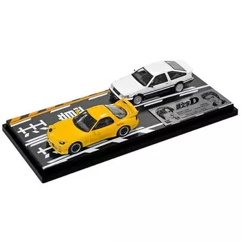 MODELER S 1/64 initial D Set Vol.16 Wataru Akiyama Levin Turbo (AE86) & Keisuke Takahashi RX-7 (FD3S) Finished product