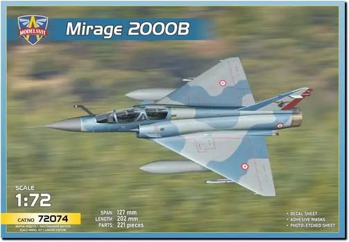 Модели Bit France Dassault Mirage 2000B Trainer Тип Пластиковая модель MVT72074 1/72 Двухместный (Самолет)