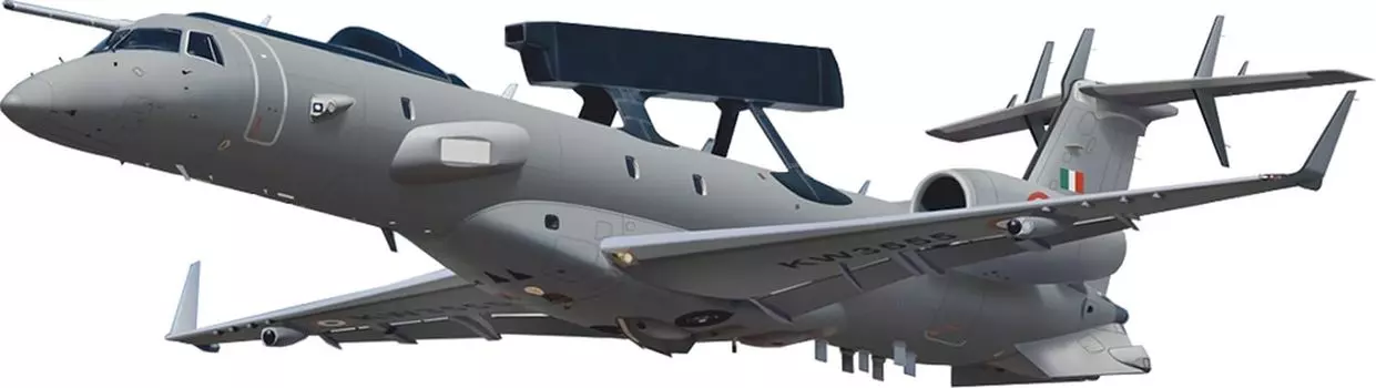 Модели Bit India Embraer NETRA Самолет раннего предупреждения и управления Пластиковая модель MVS72077 1/72 EMB-145I (Бренд СОВА-М)