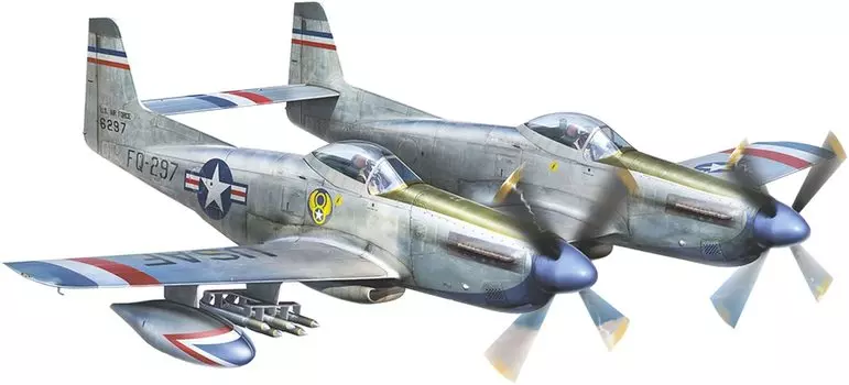Модели Bit US Air Force North American Twin Mustang Long Range Fighter Пластиковая модель MVT48020 Литье Цвет 1/48 P-82E/H