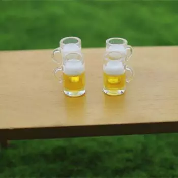 Модели Кукла Еда Сцена Напиток Игрушки Кухня Чашка Кружка Веселье 1:12 Миниатюрных пивных бутылок жёлтый