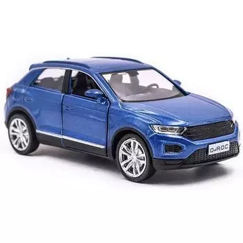 Модели в масштабе 1/36, собранные для модели из сплава T-ROC, литье под давлением, готовая модель автомобиля, откидная игрушечная машина, литая под давлением модель 1/36-Size:11.5*5*4cm синий