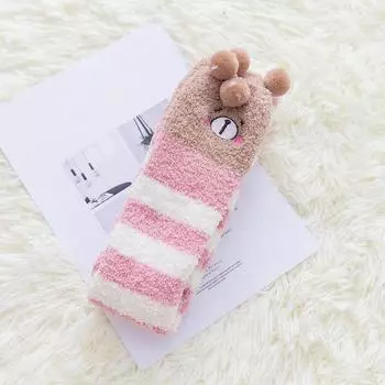 Modeling Stockings Girl Animal Sock Kawaii Cute Japanese Striped Long Thigh High Winter Warm Socks
